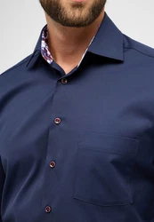 Eterna Langarmhemd MODERN FIT Dunkelblau/Hellblau