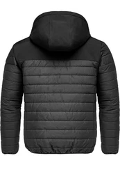 Amaci&Sons Steppjacke MACON Hybrid Softshell Herren Kapuzenjacke Grau/Dunkelgrau/Schwarz