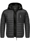 Amaci&Sons Steppjacke MACON Hybrid Softshell Herren Kapuzenjacke Grau/Dunkelgrau/Schwarz