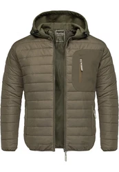 Amaci&Sons Steppjacke MACON Hybrid Softshell Herren Kapuzenjacke Dunkelgrün/Khaki