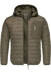 Amaci&Sons Steppjacke MACON Hybrid Softshell Herren Kapuzenjacke Dunkelgrün/Khaki