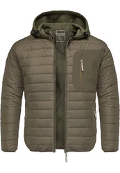 Amaci&Sons Steppjacke MACON Hybrid Softshell Herren Kapuzenjacke Dunkelgrün/Khaki