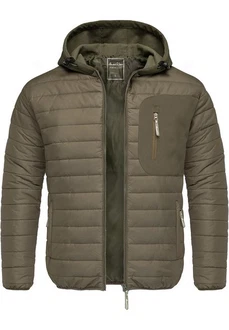 Amaci&Sons Steppjacke MACON Hybrid Softshell Herren Kapuzenjacke Dunkelgrün/Khaki