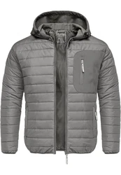 Amaci&Sons Steppjacke MACON Hybrid Softshell Herren Kapuzenjacke Dunkelgrau/Grau/Hellgrau