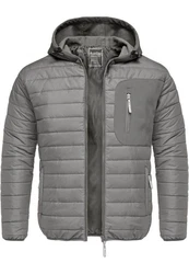 Amaci&Sons Steppjacke MACON Hybrid Softshell Herren Kapuzenjacke Dunkelgrau/Grau/Hellgrau