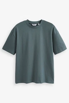 Next T-Shirt aus schwerem Stoff Grün/Dunkelgrün/Türkis/Grau