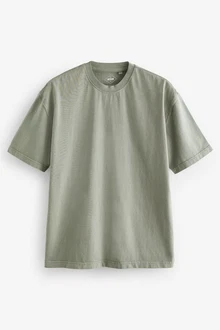 Next T-Shirt aus schwerem Stoff Dunkelgrün/Khaki/Grün/Hellgrün