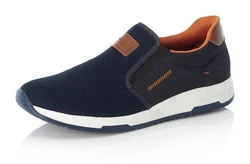 Rieker Slip-On Sneaker Casual Slipper Dunkelblau/Hellblau/Blau