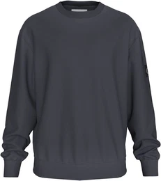 Sweatshirt WASHED WOVEN LABEL CREW NECK mit Logopatch