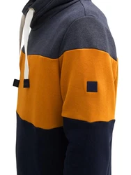 TOM TAILOR Sweatshirt mit Colour Blocking Orange/Dunkelblau/Hellblau/Mischfarben