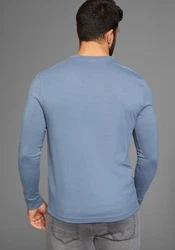 H.I.S Henleyshirt mit Knopfleiste Blau/Grau/Hellgrau/Hellblau