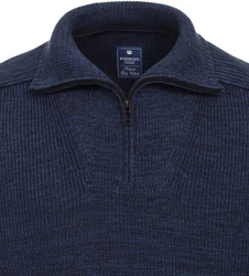 Redmond Strickpullover Troyer Dunkelblau/Blau