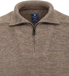 Redmond Strickpullover Troyer Braun/Grau/Khaki/Beige