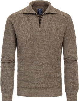Redmond Strickpullover Troyer Braun/Grau/Khaki/Beige