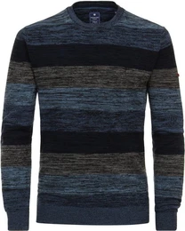 Rundhalspullover langarm, Button-Down-Kragen