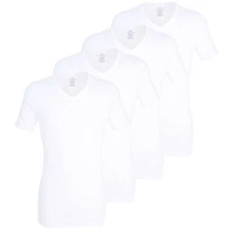 GTZBURG T-Shirt Premium Fine Rib (4-tlg) mit V-Ausschnitt, kurzarm, im 4er Pack