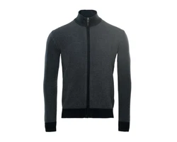 LIVING CRAFTS Strickjacke SPENCER (GOTS zertifiziert) Dunkelblau/Dunkelgrau