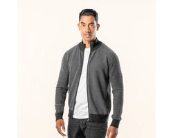 LIVING CRAFTS Strickjacke SPENCER (GOTS zertifiziert) Dunkelblau/Dunkelgrau