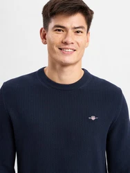 Gant Rundhalspullover Dunkelblau