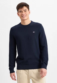 Gant Rundhalspullover Dunkelblau