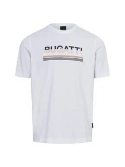 bugatti T-Shirt Grau/Weiß/Creme
