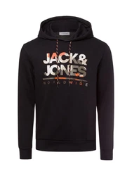 JACK & JONES Sweatshirt Kapuzenpullover JJLuke Schwarz