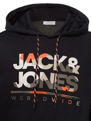 JACK & JONES Sweatshirt Kapuzenpullover JJLuke Schwarz