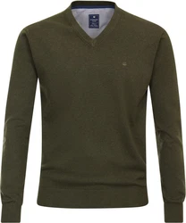 Redmond V-Ausschnitt Pullover Dunkelgrün/Khaki