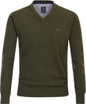 Redmond V-Ausschnitt Pullover Dunkelgrün/Khaki