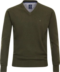 Redmond V-Ausschnitt Pullover Dunkelgrün/Khaki