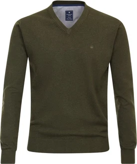 Redmond V-Ausschnitt Pullover Dunkelgrün/Khaki Redmond V-Ausschnitt Pullover Dunkelgrün/Khaki
