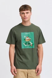 !Solid T-Shirt mit Print Dunkelgrün/Grün