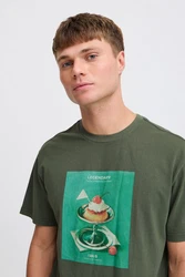 !Solid T-Shirt mit Print Dunkelgrün/Grün