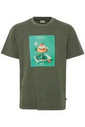 !Solid T-Shirt mit Print Dunkelgrün/Grün