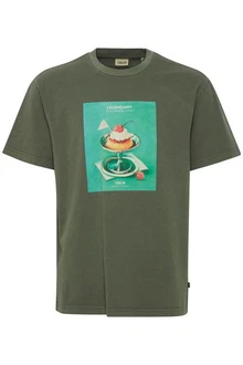 !Solid T-Shirt mit Print Dunkelgrün/Grün