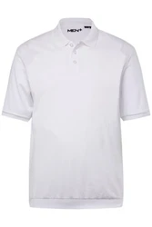 Men Plus Poloshirt Bauchfit Basic Piqu Halbarm Grau/Weiß/Creme/Hellgrau
