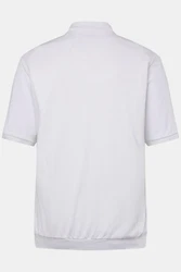 Men Plus Poloshirt Bauchfit Basic Piqu Halbarm Grau/Weiß/Creme/Hellgrau