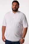 Men Plus Poloshirt Bauchfit Basic Piqu Halbarm Grau/Weiß/Creme/Hellgrau