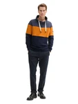 TOM TAILOR Sweatshirt mit Colour Blocking Orange/Dunkelblau/Hellblau/Braun
