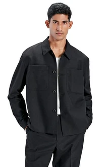 Next Elegante Hemdjacke im Slim Fit Schwarz/Beige/Dunkelgrau/Grau/Dunkelblau