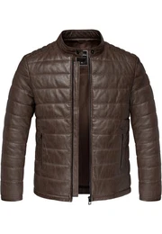 Lederjacke ELOY Lederjacke Herren Bomber Puffer Lederjacke