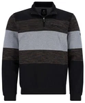 Hajo Sweatshirt Troyer Kragen Stay Fresh Bügelfrei Dunkelblau/Schwarz/Grau/Blau