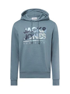 JACK & JONES Sweatshirt Kapuzenpullover JJLuke Blau