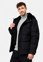 Indicode Winterjacke INBlaise Schwarz/Dunkelgrau/Grau/Orange