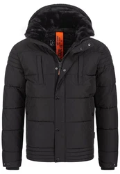 Indicode Winterjacke INBlaise Schwarz/Dunkelgrau/Grau/Orange