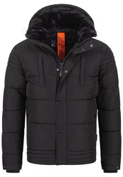 Indicode Winterjacke INBlaise Schwarz/Dunkelgrau/Grau/Orange