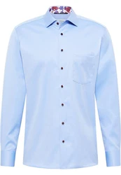 Eterna Langarmhemd MODERN FIT Hellblau/Blau