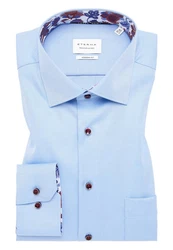 Eterna Langarmhemd MODERN FIT Hellblau/Blau
