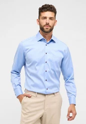 Eterna Langarmhemd MODERN FIT Hellblau/Blau