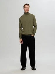 SELECTED HOMME Strickpullover SLHBERG ROLL NECK oliv